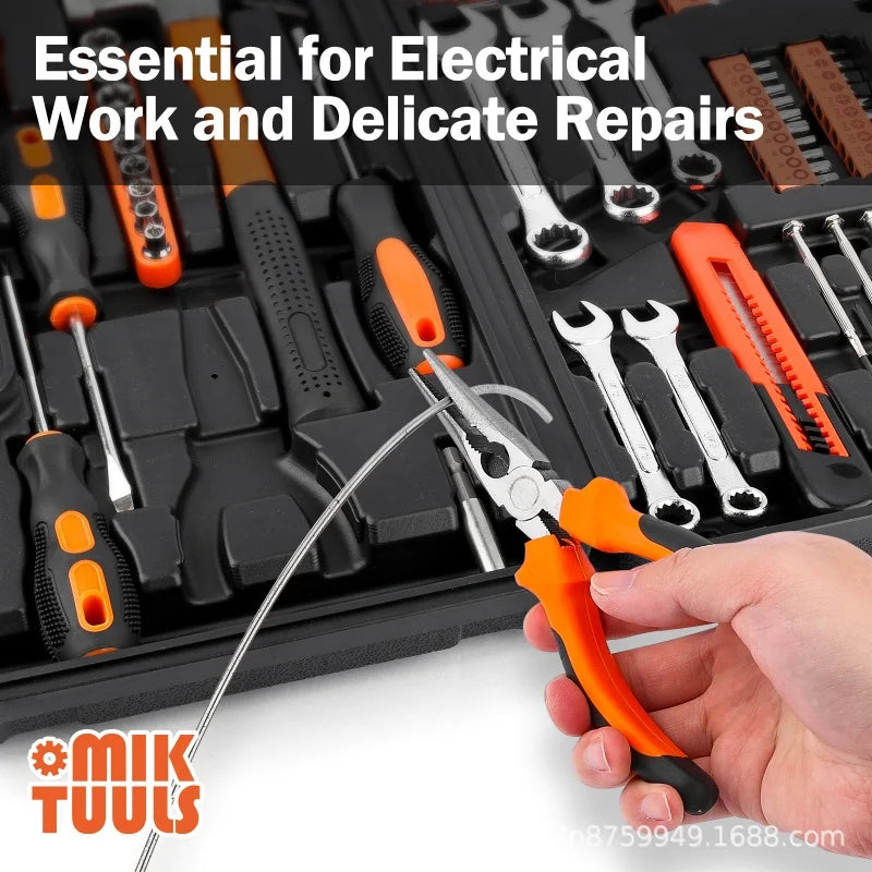 148 pcs household hardware and hand tools set, new measuring tape, sheep horn hammer, wrench set, toolbox